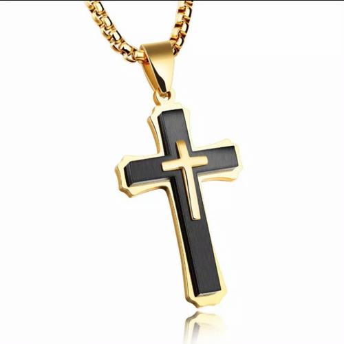 Gambar Kalung salib pria three layer - Black dari seafoodstore Kota Semarang Tokopedia