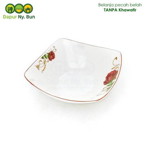 Foto Produk 1 Pc Mangkok Model Segi Lancip Motif Golden Rose Ukuran 7 Inch dari Dapur Ny.Bun