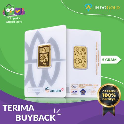 Gambar Emas Antam 5 Gram Logam Mulia Garansi Uang Kembali Include Sertifikat dari IndoGold Kota Tangerang Tokopedia