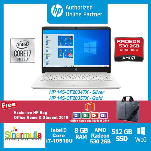 Foto Produk HP 14S-CF2035TX Core™ i7-10510U 8 GB RAM - 512 GB SSD - Win.10 - Silver dari Sinarmulia Sukses Makmur