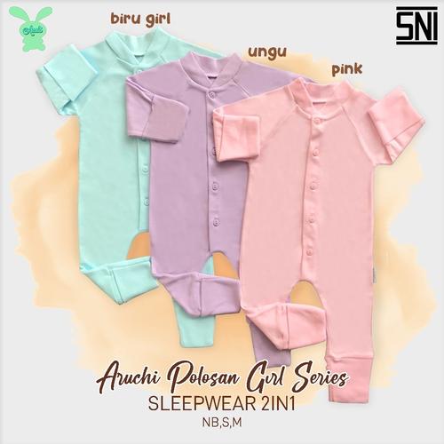 Foto Produk Aruchi SleepWear 2in1 Polos Boy & Girl 1pcs / Sleepwear baby - Girl, S dari Katakita Baby Shop