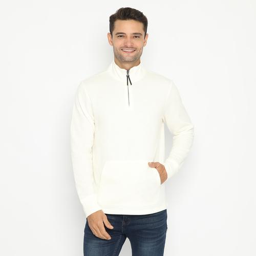 white fleece quarter zip