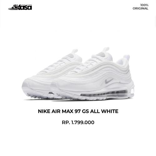 NIKE AIR MAX 97 GS ALL WHITE - 36.5 