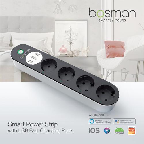 Foto Produk Bosman Smart Power Strip - Colokan Stop Kontak Wifi IoT Smart Home - Hitam dari Bosman Official Store