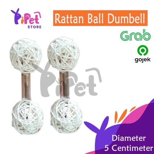 Gambar Mainan Kelinci Rattan Ball Dumbell For Rabbits Cavy Small Animals dari Pi PET Kota Tangerang Selatan Tokopedia