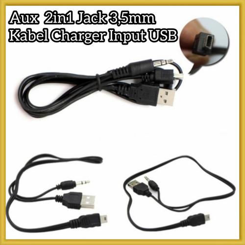 Jual Kabel AUX 2in1 Jack 3.5mm Charger 
