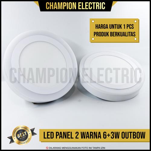 Foto Produk Lampu Downlight LED Panel 2 Warna Cahaya 6W+3 Watt Outbow Bulat dari Champion Electric