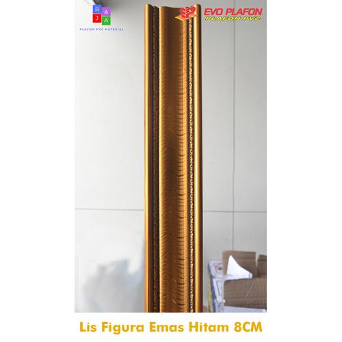 Gambar Lis Plafon PVC Mewah Model Figura Lebar 8 cm Harga Permeter - Emas Hitam dari Raja plafon pvc Kota Bekasi Tokopedia