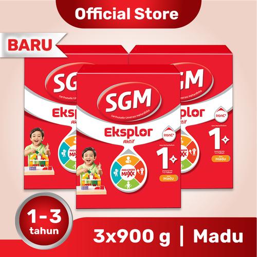 Foto Produk Paket 3 - SGM Eksplor 1 Plus Susu Pertumbuhan 1-3 Thn Madu 900g dari SGM Official Store