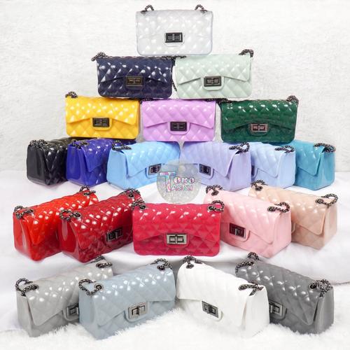 Foto Produk TAS JELLY GLOSSY SIZE 18 CM | TAS JELLY MINISO - Hitam dari Toko Tasku JAKARTA
