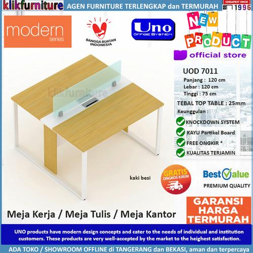 Foto Produk UOD 7011 UNO Set Meja Kerja Meja Kantor Meja Tulis Kaki Besi dari klikfurniture