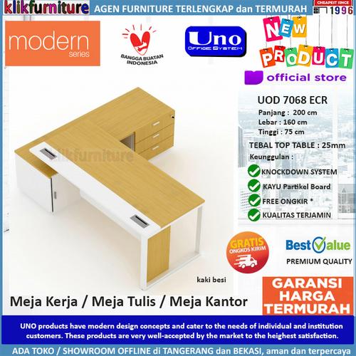 Foto Produk UOD 7068 ECR UNO Set Meja Kerja Meja Kantor Meja Tulis L dari klikfurniture