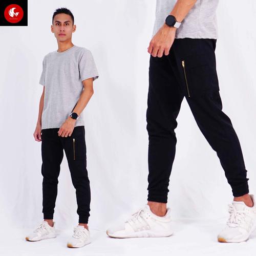Foto Produk Okechuku MARTIN Celana Joger Pria Celana Panjang Pria Jogger Pants - Hitam, M fit to L dari Okechuku
