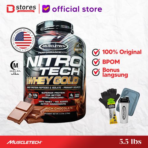 Foto Produk Muscletech Nitrotech Whey Gold 5.5lb Whey Protein Isolate Bstores - Chocolate dari BSTORES