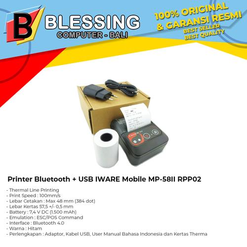 Gambar Printer Bluetooth + USB IWARE Mobile MP-58II RPP02 dari Blessing Computer Bali Kota Denpasar Tokopedia