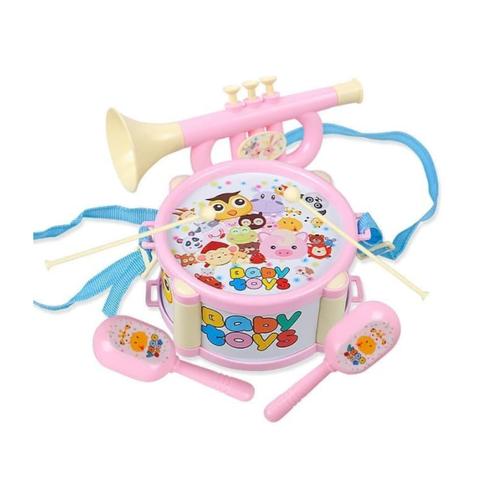 Foto Produk mini drum set anak / mainan alat musik bayi - Merah Muda dari hafami olshop