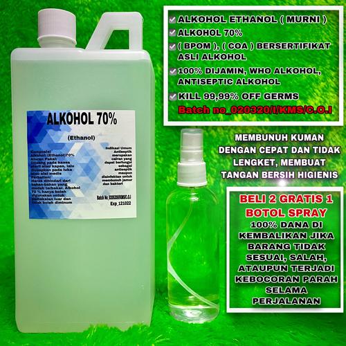 Foto Produk ALKOHOL 70% 1 LITER 96% 1 LITER HARGA GROSIRAN - Alkohol 70 dari cliger shop