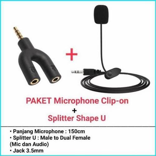 Jual Paket Mic Clip On Splitter Audio 