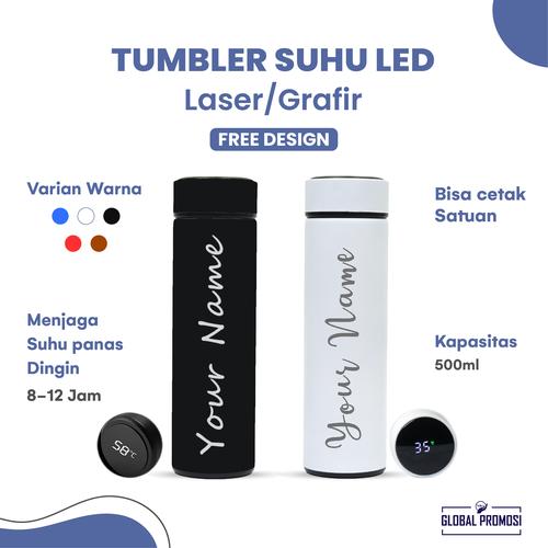 Foto Produk Custom Termos Tumbler LED Suhu Temperatur H220 Souvenir/Promosi Grafir - Hitam dari Global Promosi Official