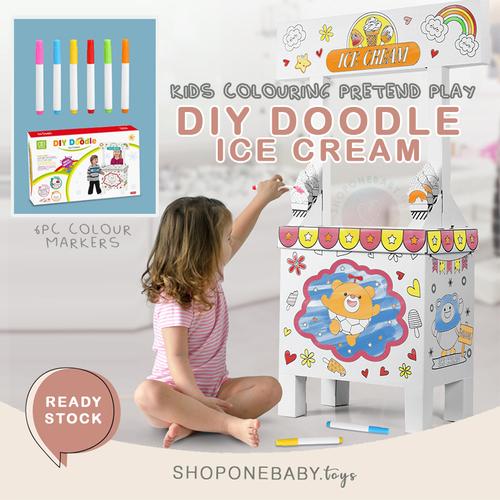Jual DIY Doodle Ice Cream Pretend Play Colouring Toys Mainan Mewarnai