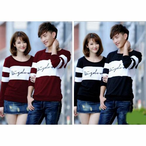 Foto Produk Kaos couple lengan panjang wisdom hitam putih - baju pasangan dari Grosir Baju Couple :)