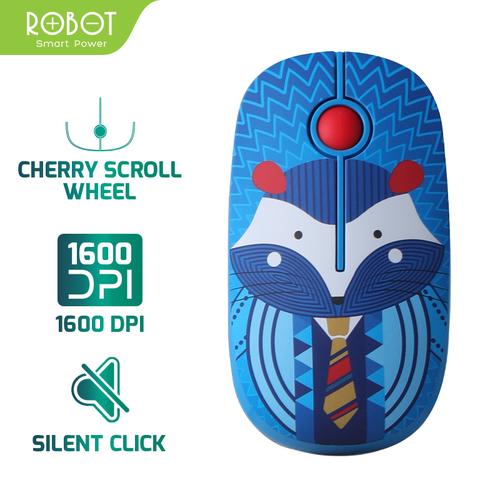 Foto Produk Mouse Wireless ROBOT M330 Stylish 2.4GHz Silent Optical 1600DPI - Hedgehog dari Robot PC Official Store