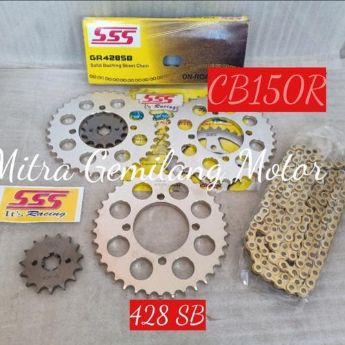 Jual GEAR SET SSS HONDA CB150R MEGAPRO VERZA SONIC GTR RANTAI 428SB