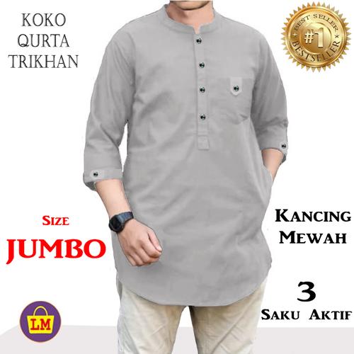 Foto Produk LM 10758 10762 10766 Baju Koko QURTA TRIKHAN Ukuran JUMBO M XL XXXL - Abu-abu, M dari Lobby Mode