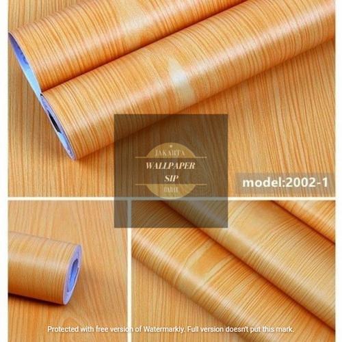 Foto Produk Wallpaper stiker dinding motif serat kayu natural kuning dari wallpaper_sip