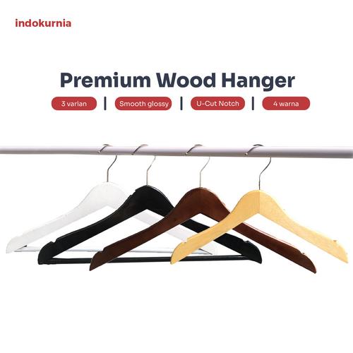 Foto Produk Premium Wood Hanger Gantungan Hanger Kayu - Polos Anak, Natural dari Indokurnia