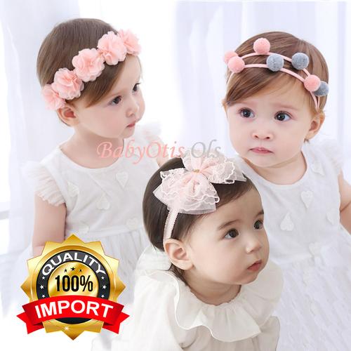 Foto Produk Bando Anak Bayi Baby Hairband Bandana Headband Pita Bunga Pompom - Bella Red dari BabyOtis Ols