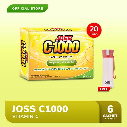 Foto Produk Joss C1000 Vitamin C 20 Pack FREE Tumblr LocknLock (Merah) dari Bintang Toedjoe Official