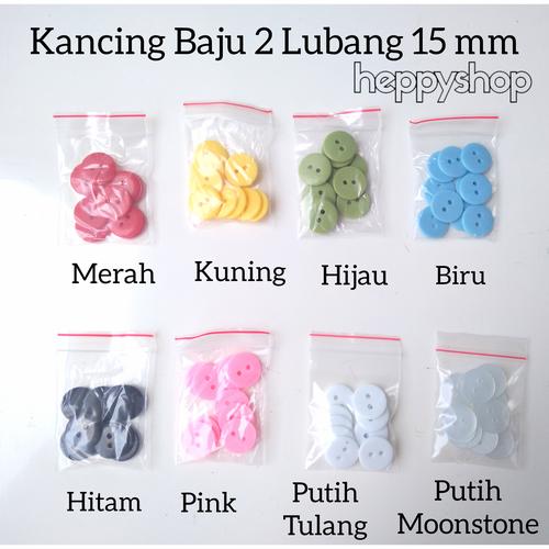 Foto Produk Kancing Baju 2 Lubang 15 mm - Putih Tulang dari heppyshop heppy