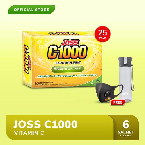 Foto Produk Joss C1000 Vitamin C 25 Pack FREE Tumblr LocknLock (Abu-Abu) + Masker dari Bintang Toedjoe Official