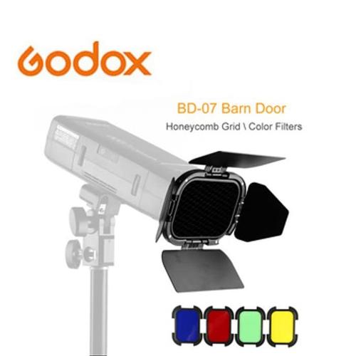 Foto Produk Godox BD-07 Barn Doors + Honeycomb Grid + 4 Color Gels Filters dari Storepediaaa