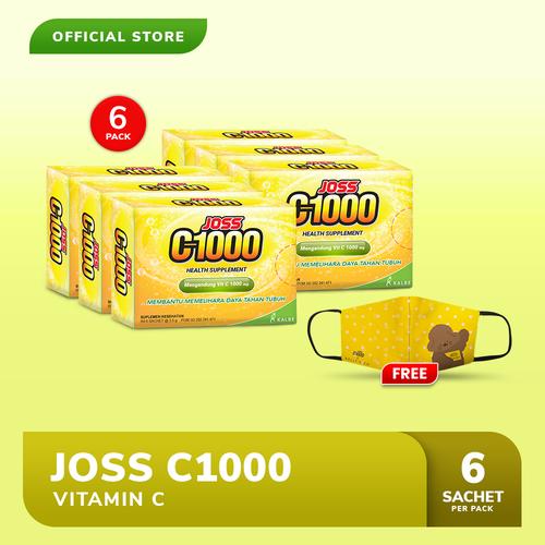 Foto Produk Joss C1000 Vitamin C 6 Pack (36 sachet) FREE Masker Kellys dari Bintang Toedjoe Official