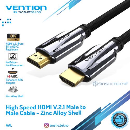 Gambar Vention AAL Kabel HDMI 2.1 UHD 8K 4K FHD HDR Hifi Premium Braided - 3 Meter dari Vention Authorized Store Jakarta Barat Tokopedia