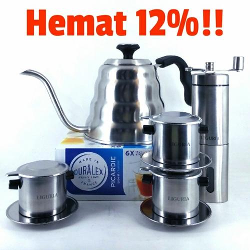 Foto Produk Paket Buka Warung Kopi Vietnam Drip + Duralex + Coffee Grinder + Teko dari Kopi Jayakarta