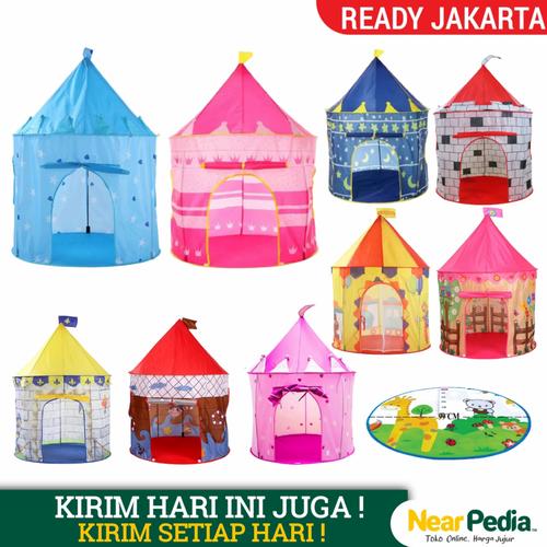 Foto Produk Tenda Anak Castle Jumbo Size 135x85x105 CM MA01 - Biru Bintang dari Near Pedia