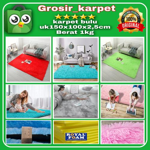 Foto Produk karpet/matras bulu uk 150x100x2cm - Putih dari grosir_karpet