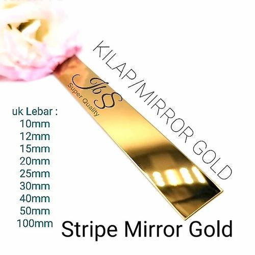 Jual LIST PLAT STRIP MIRROR GOLD STAINLESS STEEL 201 10mmX305CMxT 0.8mm