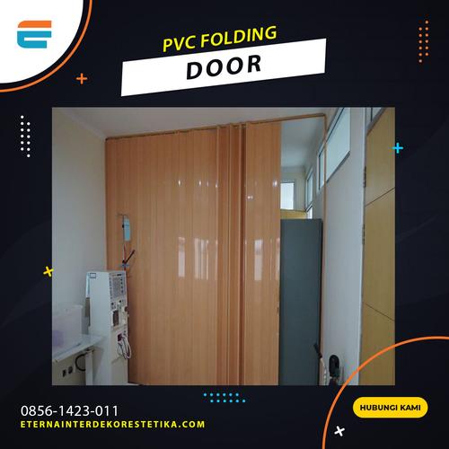 Jual PVC Folding Door Pintu Lipat PVC System Rel Atas Rel