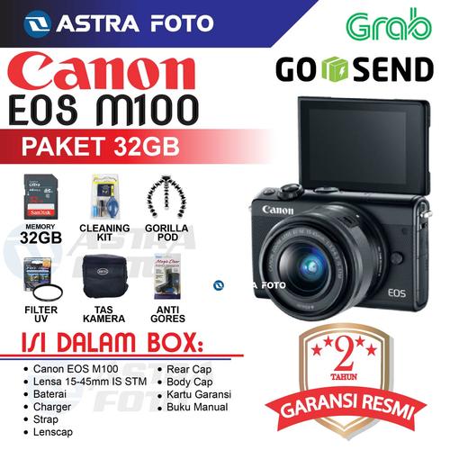 Foto Produk CANON EOS M100/CANON M100 Kit 15-45mm Paket 16gb DAHSYAT !! - Hitam, Unit Only dari Astra Foto