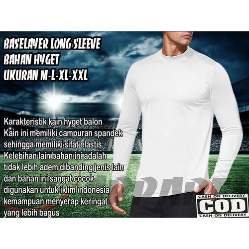 Foto Produk PROMO SALE !!! Baju Kaos Manset Olahraga Pria Lengan Panjang - Putih, M dari Nr29_store