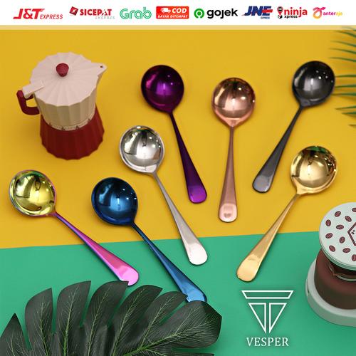 Foto Produk Cupping spoon coffee / sendok kopi bulat / sendok teh stainless SS304 - silver dari vesper