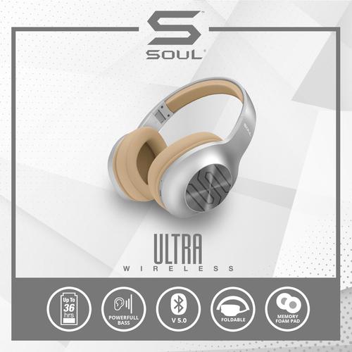 Foto Produk Soul Ultra Wireless Headphone Bass Over Ear Bluetooth High Definition - Abu-abu dari Soul official