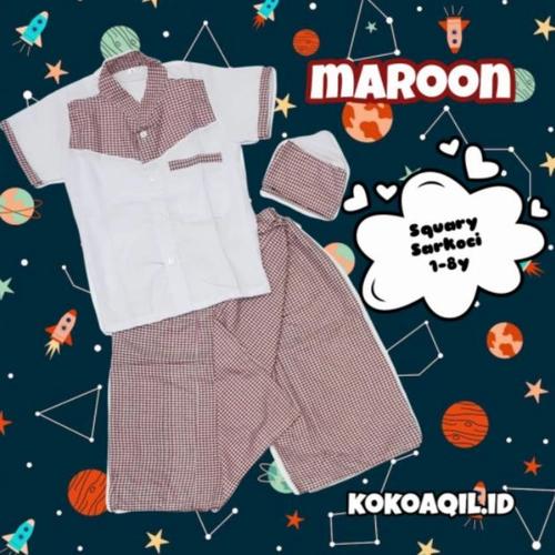 Foto Produk SQUARY SARKOCI / SARKOCI ANAK 1 - 8 TAHUN - MAROON, 5 dari AZZAHIRAFASHION