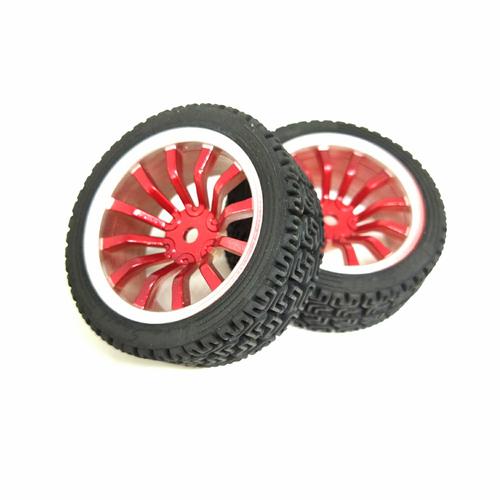 Foto Produk Roda Robot Smart Car 67mm Red RC Whell Velg Ban Karet Radial dari RAJACELL BEKASI