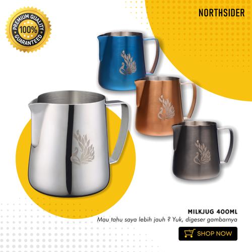 Foto Produk MILK JUG PROFESSIONAL LATTE ART 400ML - Silver dari Northsider coffee shop