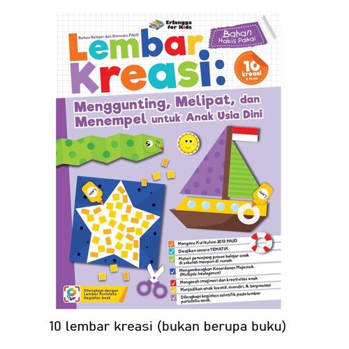 Gambar Buku Lembar Kreasi Menggunting Melipat & Menempel Untuk Anak Usia Dini - 10 lembar dari Sahabat Buku Anak Kab. Tangerang Tokopedia